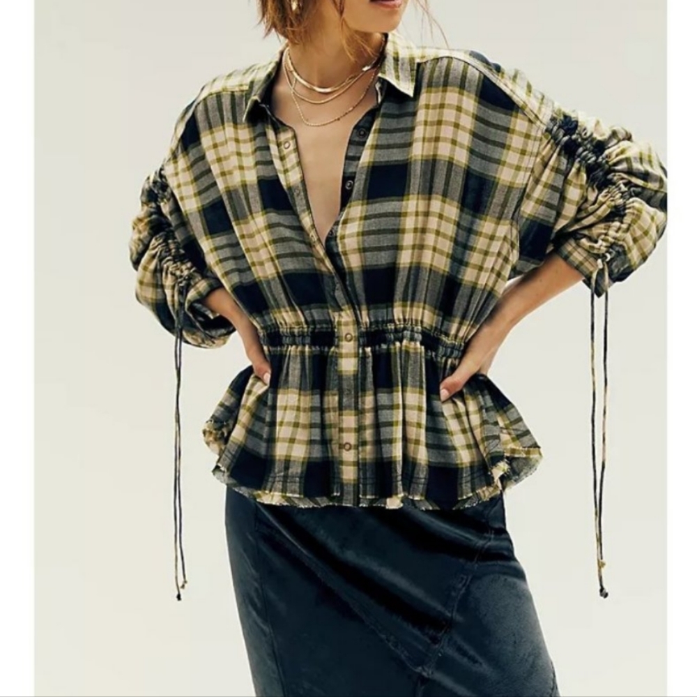 Free People plaid shirt